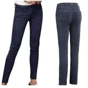 Cabi Curvy Skinny Jeans 16 Navy Blue Floral Damask Print High Rise Stretch 3196